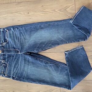 American Eagle Outfitters Dark Blue High Rise Skinny Jeans, Size 6 Short